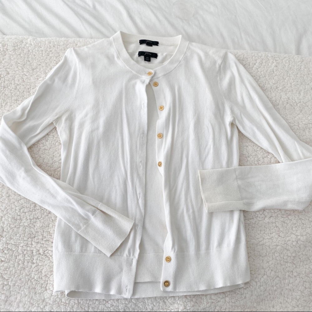 JCrew White Cardigan
